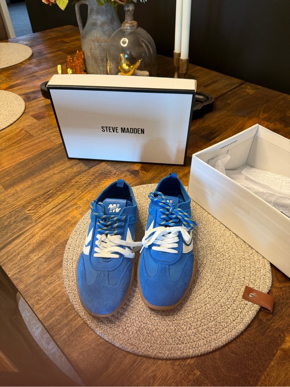 Steve Madden Women’s Royal Blue & White Retro-Style Sneakers